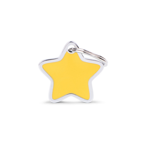 Visuel 1 du produit My Family Médaille Chien Charms Petite étoile Jaune - 27 x 25 mm