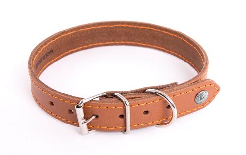 Visuel 1 du produit Martin Sellier Collier Chien Cuir Cognac Orange Flash - Taille 35/75