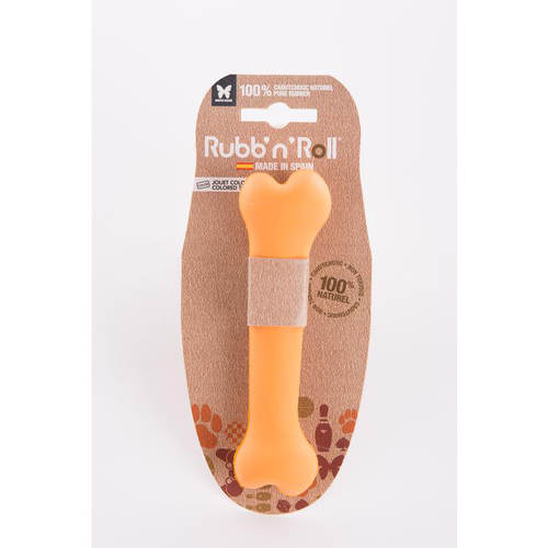 Visuel 1 du produit Martin Sellier Jouet Chien Os Rubb'N'Roll Orange - 14,5 cm