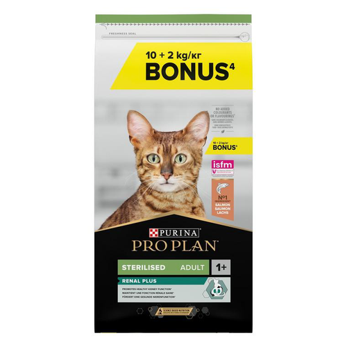Visuel 2 du produit Pro Plan Croquettes Chat Adulte Stérilisé Saumon - 10 kg + 2 kg offerts