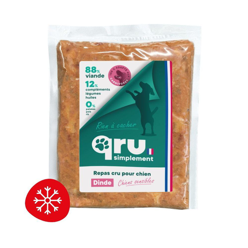 Visuel 1 du produit BARF Chien - Qru Simplement Dinde surgelé - 450 gr
