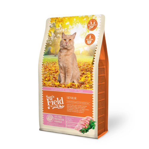 Visuel 1 du produit Croquettes Chat Senior – Sam's Field à la dinde et au poulet – 2,5 kg