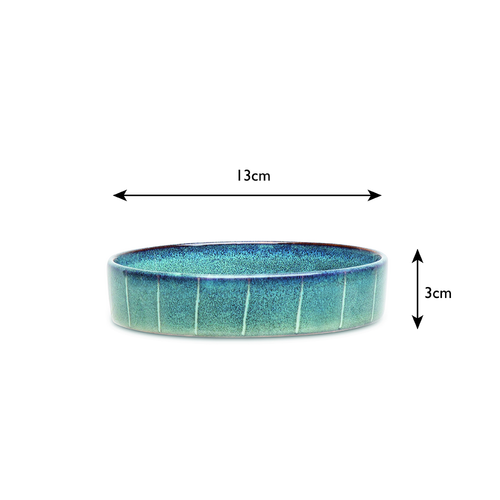 Visuel 6 du produit Scruffs Gamelle Chat Céramique Reactive Glaze Bleu Rayures – 13 x 13 x 3 cm
