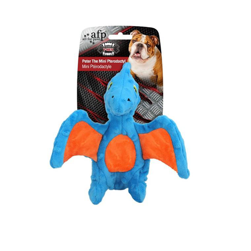 Visuel 1 du produit Jouet Chien - AFP Peluche Peter le Mini Ptérodactyl Taille S Bleu et orange - 18,5 x 15 x 22,5 cm