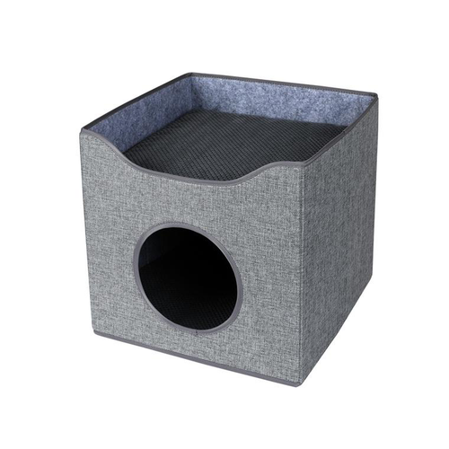 Visuel 1 du produit Boîte chat La Terrasse Gris - 39 x 39 x 38 cm