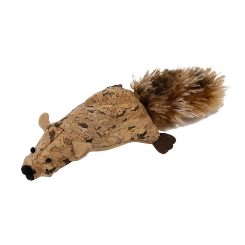 Visuel 1 du produit Jouet Chat - Wouapy Souris en liège avec fourrure Beige - 16 x 6 cm
