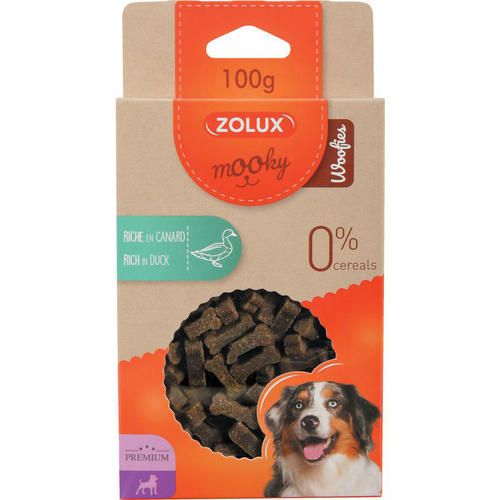 Visuel 1 du produit Friandises pour chien Mooky prem woofies canard en étui de 100 g