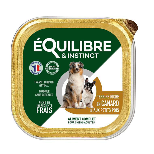 Visuel 1 du produit Boite Chien – Équilibre & Instinct Canard et petits pois - 300 gr