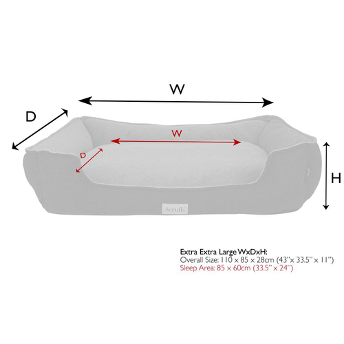 Visuel 7 du produit Scruffs Couchage Chien Orthopédique Corbeille Harvard Gris - Taille XXL 110 x 82 x 22 cm