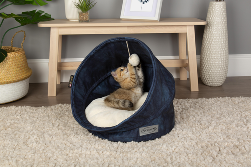 Visuel 9 du produit Couchage Chat – Scruffs Grotte Kensington Bleu – 44 x 44 x 48 cm