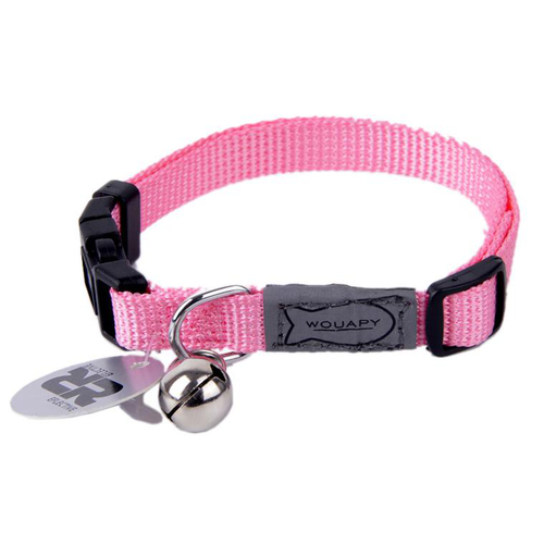 Visuel 1 du produit Collier Chat - Wouapy Collier nylon Basic line Rose - 21/31 x 1 cm