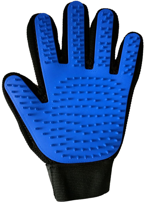 Visuel 1 du produit Hygiène - Wouapy Gant ramasse poils pour gaucher Bleu - 24 x 17 x 1 cm