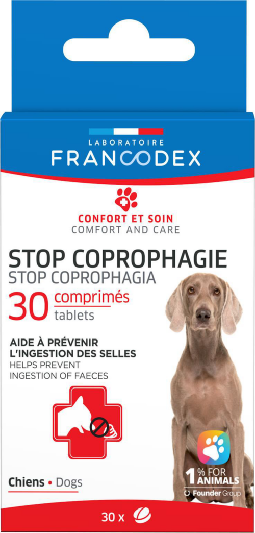 Visuel 1 du produit Francodex Comprimés Chien Stop Coprophagie - Boîte de 30 comprimés