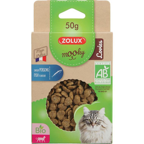 Visuel 1 du produit Friandises pour chat Mooky bio Lovies au poisson en étui de 50 g