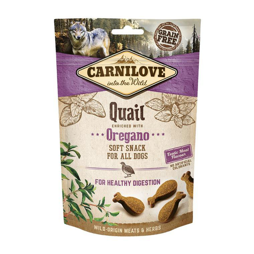 Visuel 1 du produit Friandises Chien – Carnilove Semi-moist caille et origan – 200 gr