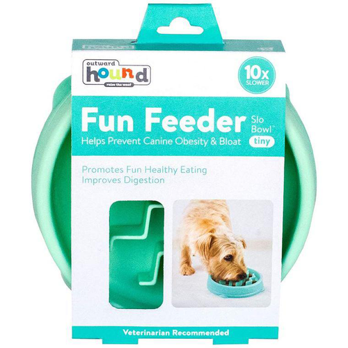 Visuel 1 du produit Gamelle Chien - Outward Hound Gamelle anti-glouton Wave Vert menthe - XS
