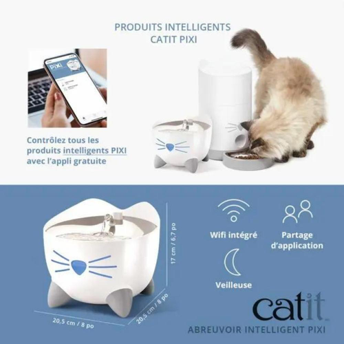 Visuel 9 du produit Fontaine à eau Chat – Catit Pixi Smart Wifi coloris blanc – 2 litres