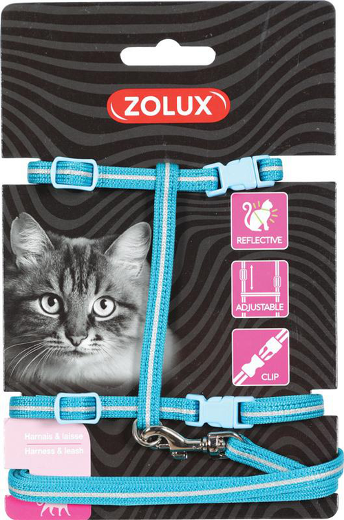 Visuel 1 du produit Laisse Chat – Zolux Kit Harnais et Laisse Bleu