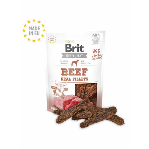 Visuel 1 du produit Friandises Chien – Brit Meaty Jerky Snack Beef fillets – 80 gr