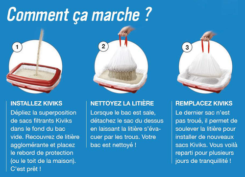 Visuel 3 du produit Kiviks Sacs à litière filtrants Taille L Blanc - 52 x 34 x 25 cm
