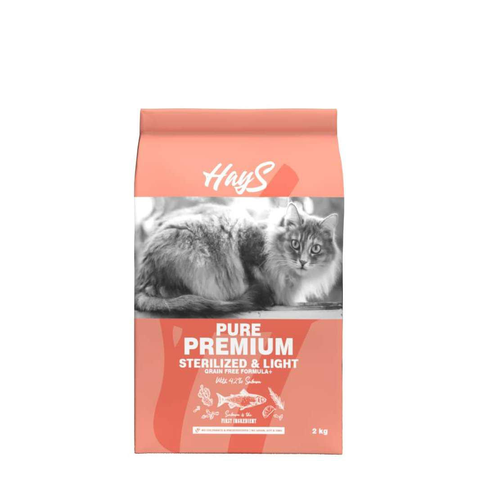 Visuel 2 du produit Croquettes Chat Stérilisé – Hays Pure Premium Light au saumon– 2 kg