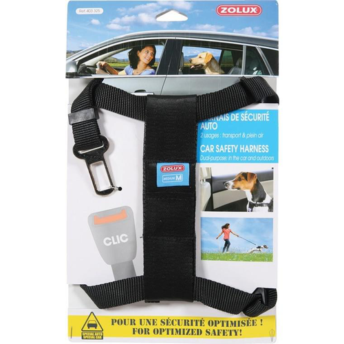 Visuel 1 du produit Transport Chien - Harnais de sécurité voiture Medium - 21x2x33,5 cm