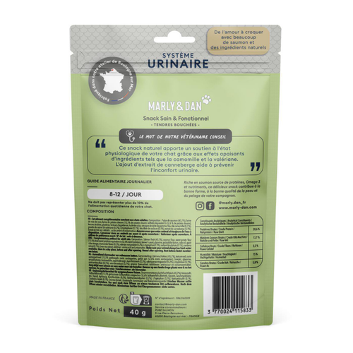 Visuel 2 du produit Friandise Chat – Marly & Dan Tendres bouchées « Système urinaire » - 50 gr