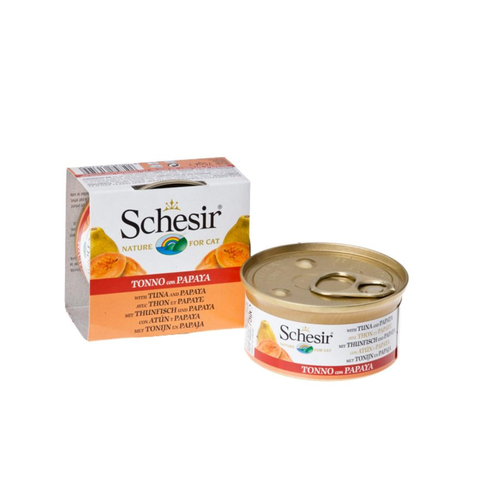 Visuel 1 du produit Boîte Chat - Schesir® Pâtée au Thon avec morceaux de Papaye - 75g