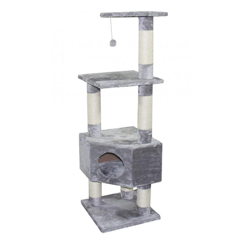 Visuel 1 du produit Habitat Chat – Arbre à Chat Classic Eco Loonaa coloris gris – 40 x 40 x 135 cm