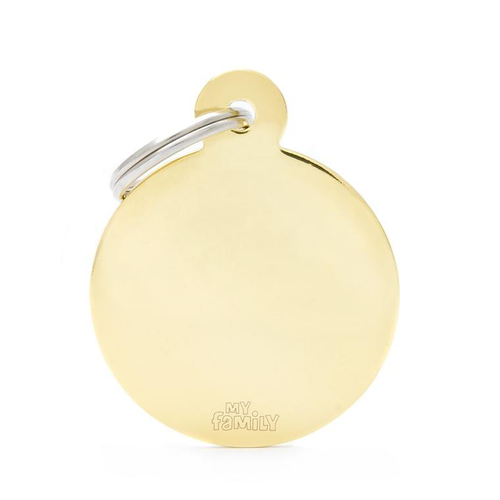 Visuel 1 du produit My Family Médaille Chien Basic Grand cercle Laiton Doré - 39 x 32 x 2 mm