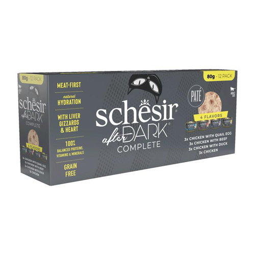 Visuel 1 du produit Schesir Pâtée Chat Adulte Multipack After Dark - 12 x 80 gr