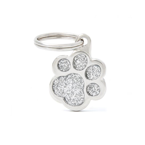 Visuel 1 du produit My Family Médaille Chien Shine Petite patte Gris - 20 x 20 mm