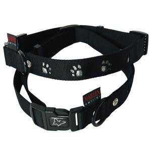 Visuel 1 du produit Martin Sellier Collier Chien Nylon Noir Pattes Silver - Taille L (25/45 - 65)