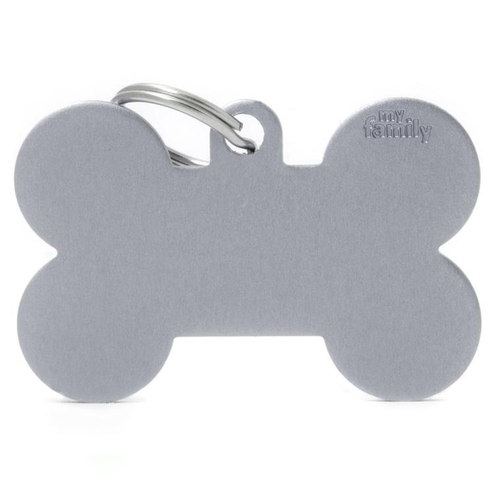 Visuel 1 du produit My Family Médaille Chien Basic Os XL Alu Gris - 48 x 31,5 x 2 mm