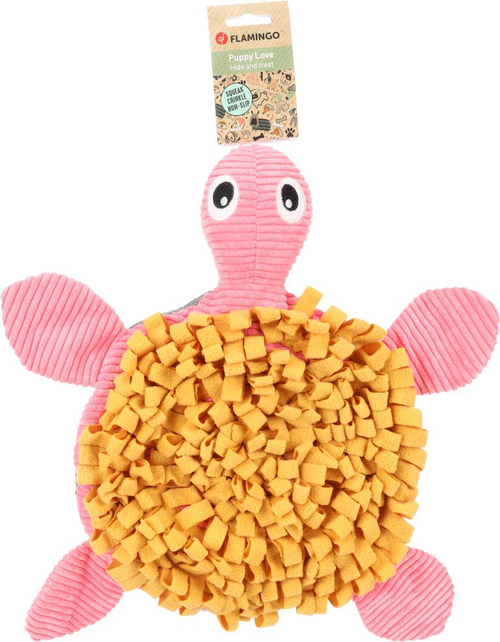 Visuel 4 du produit Flamingo Jouet Chien Tapis à renifler Tortue Ocre - 38 x 39 x 6,5 cm