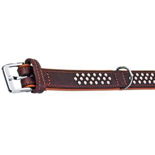Visuel 1 du produit Collier Chien - Flamingo Collier Rondo clouté Marron - 47 x 3 x 0,5 cm