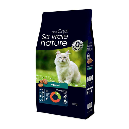 Visuel 1 du produit Croquettes Chat Stérilisé Sans Céréales - Sa Vraie Nature Canard - 8 kg