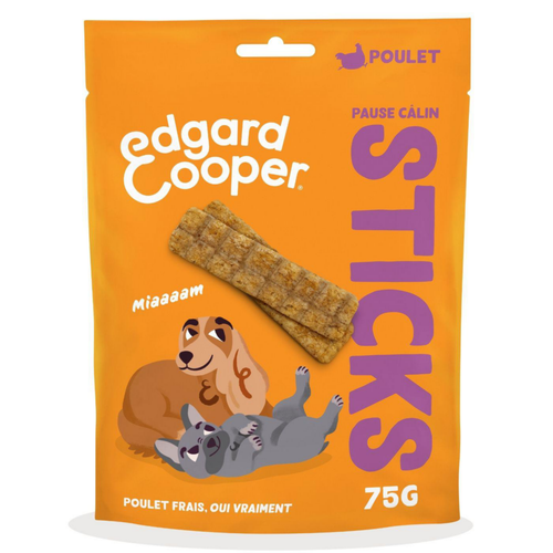 Visuel 1 du produit Edgard & Cooper Friandises Chien Adulte Poulet Sans Céréales Sticks - 75 g