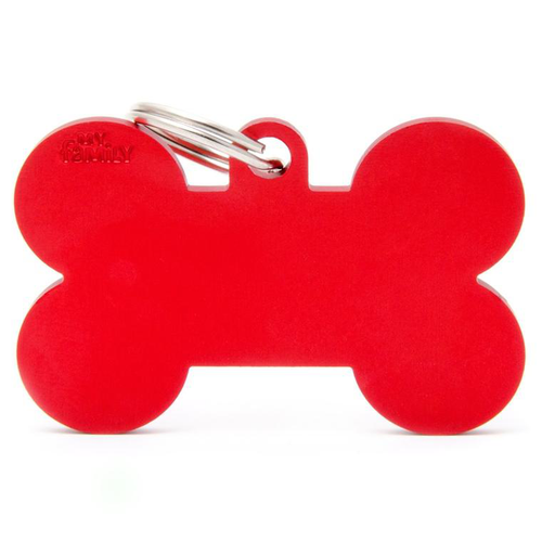 Visuel 1 du produit My Family Médaille Chien Basic Os XL Alu Rouge - 48 x 31,5 x 2 mm