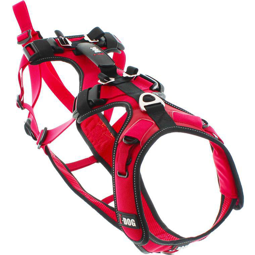 Visuel 1 du produit I-Dog harnais Chien Confort Trek Taille M Rouge - 70/80 x 42/52 cm
