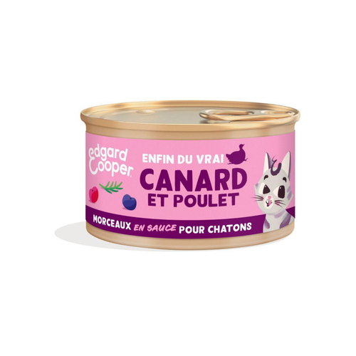 Visuel 1 du produit Edgard & Cooper Aliments Humides Chaton Canard Poulet Morceaux En Sauce Sans Céréales - 85 g