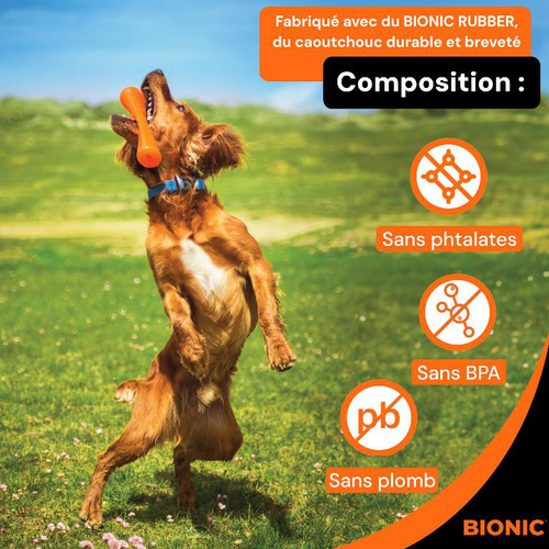 Visuel 3 du produit Bionic Jouet Chien Bâton Urban Stick Orange S - 20 x 5 x 4 cm