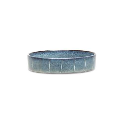 Visuel 1 du produit Scruffs Gamelle Chat Céramique Reactive Glaze Bleu Rayures – 13 x 13 x 3 cm