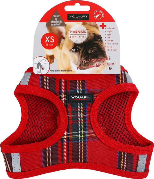Visuel 1 du produit Wouapy Harnais Chien Soft Écossais Multicolore XS - 33-38 cm