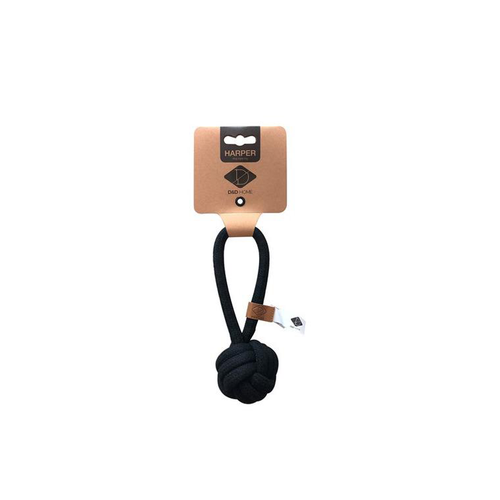 Visuel 1 du produit Jouet Chien – Harper Ball avec boucle en corde coloris noir – Taille XS
