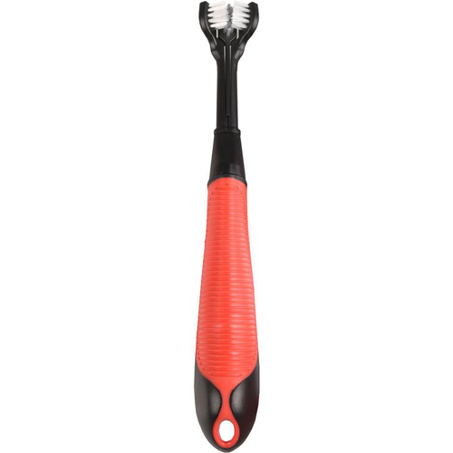 Visuel 1 du produit Hygiène Chien - Flamingo Brosse à dents Kerber noir et rouge - 20 cm