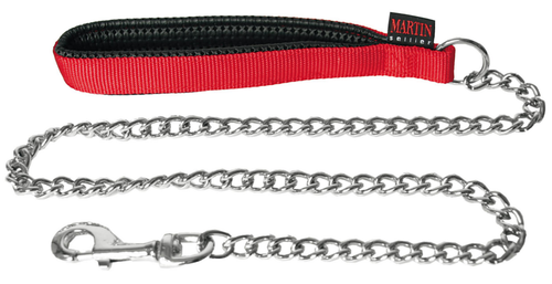 Visuel 1 du produit Laisse Chien - Martin Sellier Laisse Chaîne Rouge - 100 x 2,5 cm