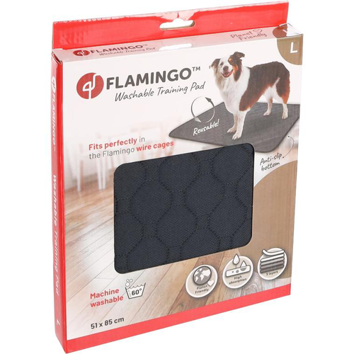 Visuel 1 du produit Éducation Chien - Flamingo Tapis d'entraînement lavable Patsy Taille L Gris - 85 x 51 x 0,3 cm