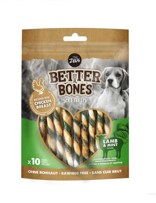 Visuel 1 du produit Zeus Friandise Chien Better Bones WrapTwist Stick Agneau & Menthe - x 10