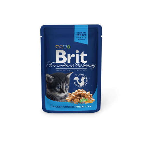 Visuel 1 du produit Boîte Chaton - Brit Premium Pouches Gravy au Poulet